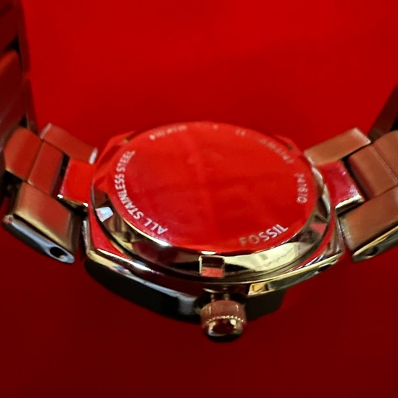 FOSSIL WATCH GLITZ BEZEL SILVER BRACELET BAND - Picture 7 of 11